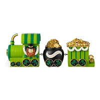 Glitzhome® Set of 3 St. Patrick's Resin Leprechaun Train Table Decor