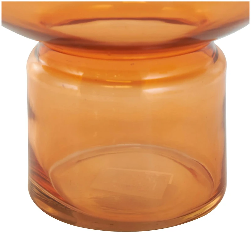 Orange Glass Rounded Vase Set
