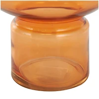 Orange Glass Rounded Vase Set