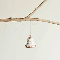 Hello Honey® 4.25" White & Gold Plastic Bell Ornament