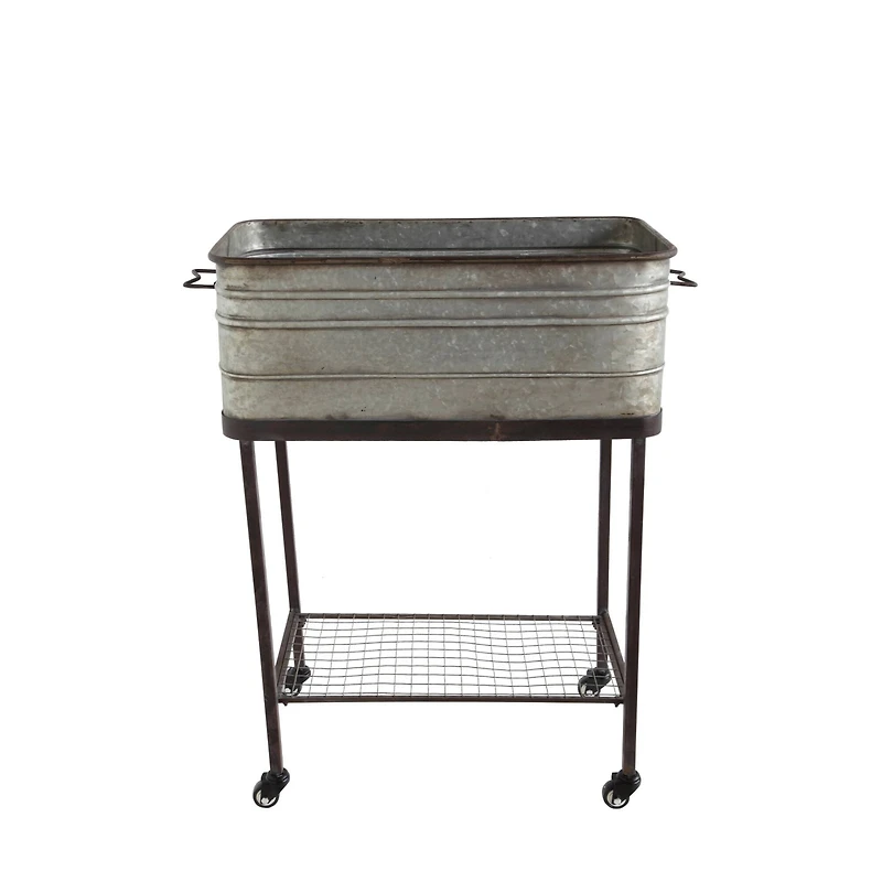 Hello Honey® 34" Metal Bucket & Planter on Stand with Casters