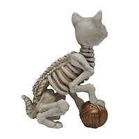 4.5" Skeleton Cat with Ball Tabletop Décor by Ashland®