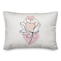 Flower Line Drawing Throw Pillow