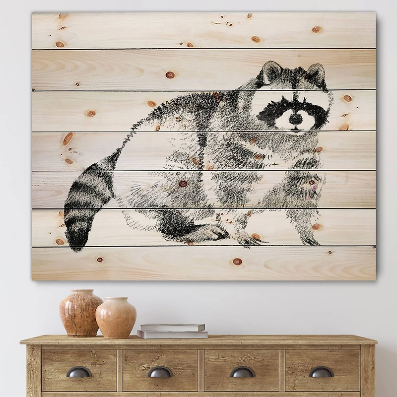 Designart - Monochrome Portrait Of Raccoon