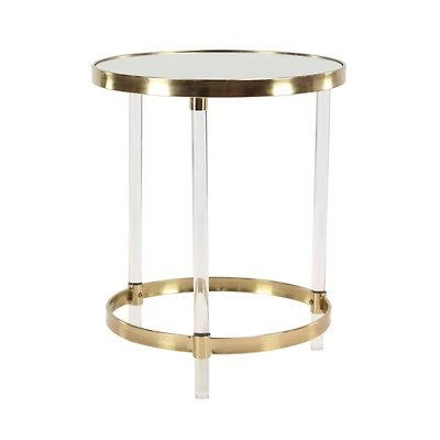 23'' Gold Acrylic Contemporary Accent Table