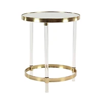 23'' Gold Acrylic Contemporary Accent Table