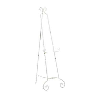 White Metal Country Cottage Easel, 61" x 20" x 27"