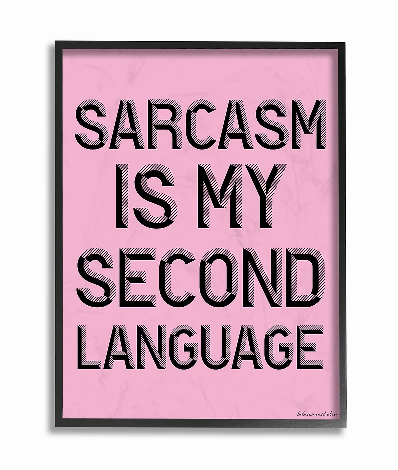 Stupell Industries LulusimonStudio Sarcasm Wall Art in Black Frame