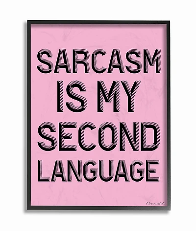 Stupell Industries LulusimonStudio Sarcasm Wall Art in Black Frame