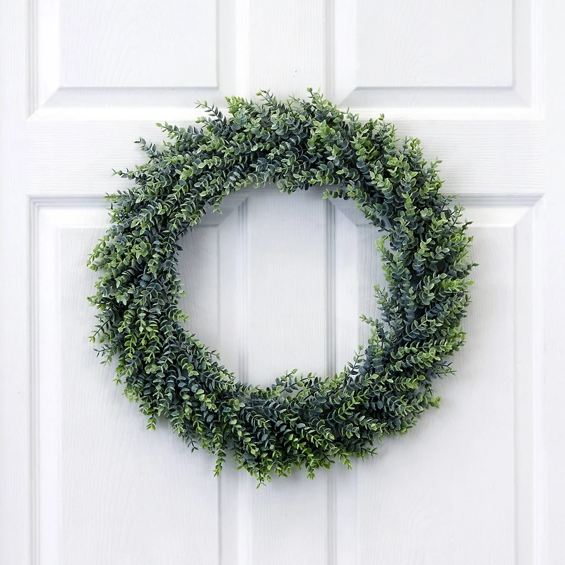 20" Artificial Eucalyptus Boxwood Wreath