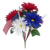 17.5" Red, White & Blue Daisy Mix Bush with Flag by Celebrate It™