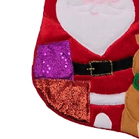 20.5" Santa Claus, Reindeer & Glitter Presents Christmas Stocking