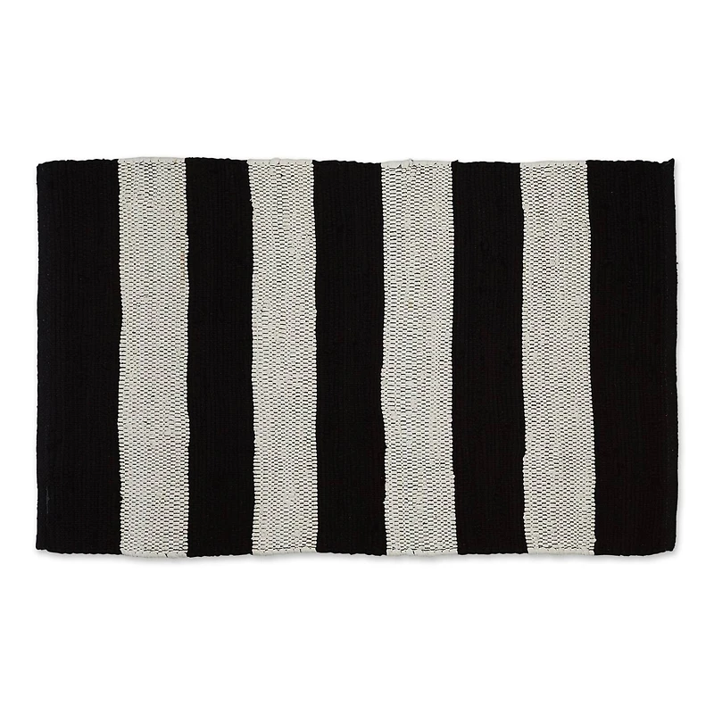 DII® Black & White Stripe Rag Rug, 2ft. x 3ft.