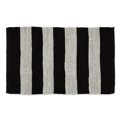 DII® Black & White Stripe Rag Rug, 2ft. x 3ft.