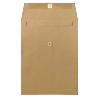 JAM Paper 9" x 12" Premium Brown Kraft Button & String Booklet Envelopes, 50ct.