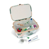 Green Patchwork Dritz Large Oval Sewing Basket