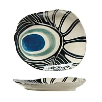 Hello Honey® 12.25" Abstract Azure Stoneware Plate
