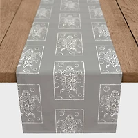 Sea Turtle Stamp Indoor/Outdoor Table Runner
