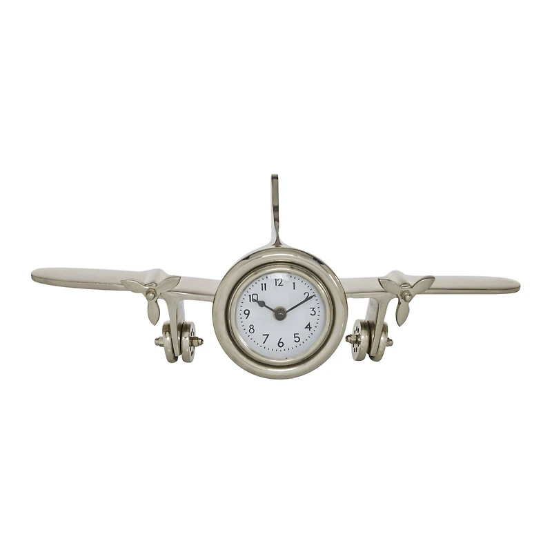 The Novogratz 16" Silver Aluminum Airplane Clock