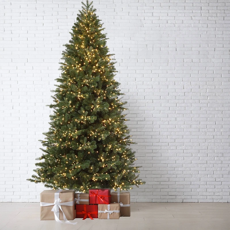 7.5ft. Pre-Lit Greenbriar Fir Artificial Christmas Tree, Soft White Cluster LED Lights