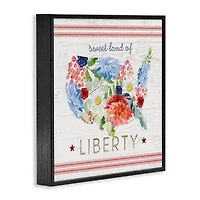 Stupell Industries Sweet Land Of Liberty Floral USA Framed Giclee Art