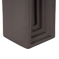 15" Black Rectangular Ceramic Vase