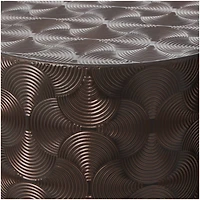 Brown Metal Tall Slim Abstract Pedestal Table with Grooved Shell Design Set