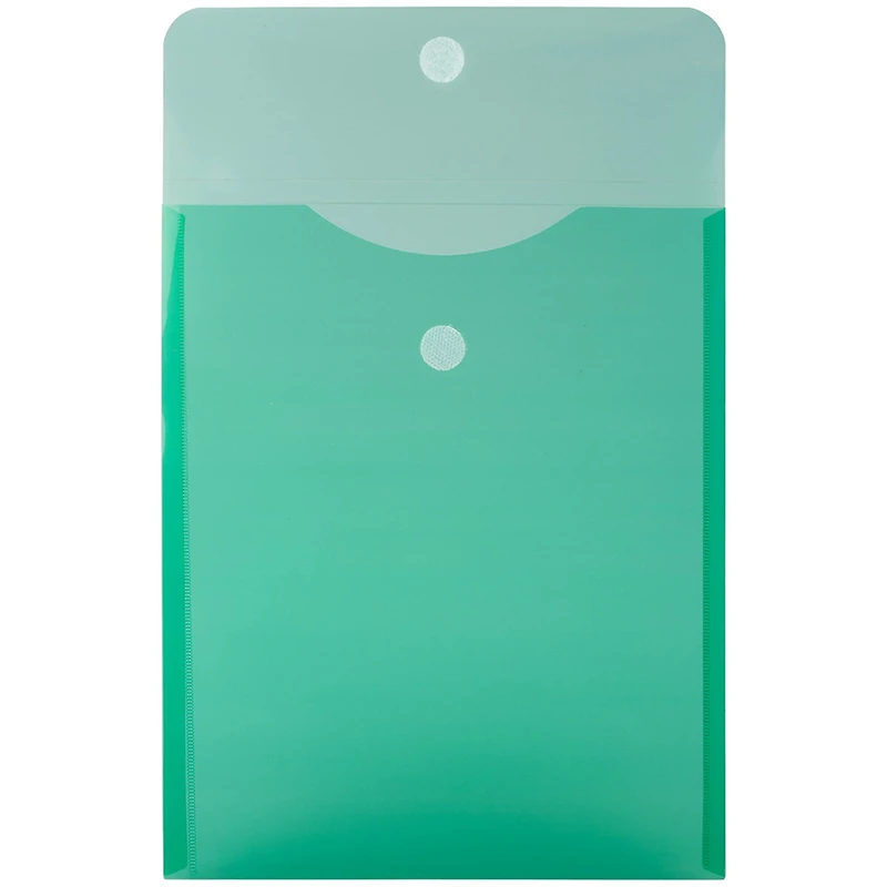 JAM Paper Open End Plastic Envelopes with Hook & Loop Closure