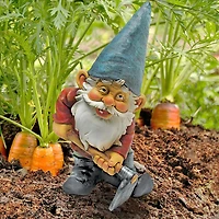 Design Toscano 13.5" Bulldoze the Garden Gnome Statue
