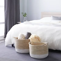 Brown Sea Grass Contemporary Storage Basket Set