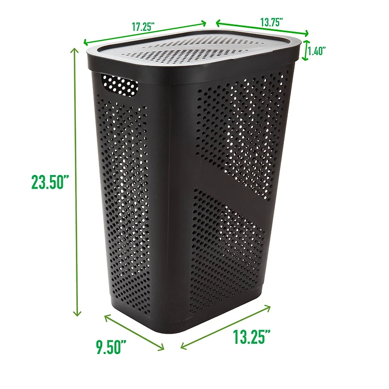 Mind Reader 60L Perforated Plastic Laundry Hamper with Lid