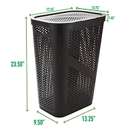 Mind Reader 60L Perforated Plastic Laundry Hamper with Lid