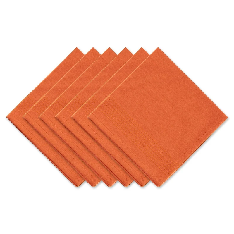 DII® Burnt Orange Dobby Stripe Cloth Dinner Napkins, 6ct.