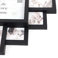 Black Farmhouse Shabby-Chic "This Is Us" Picture Frame Wall Collage Clock