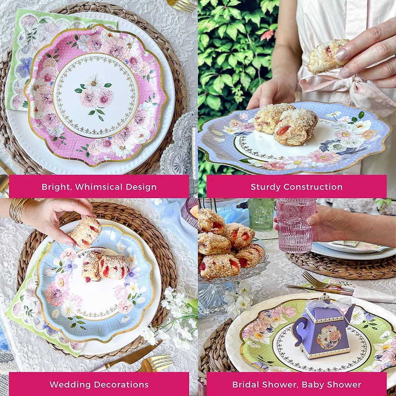 Kate Aspen® Tea Time Party 9" Assorted Premium Paper Plates Set