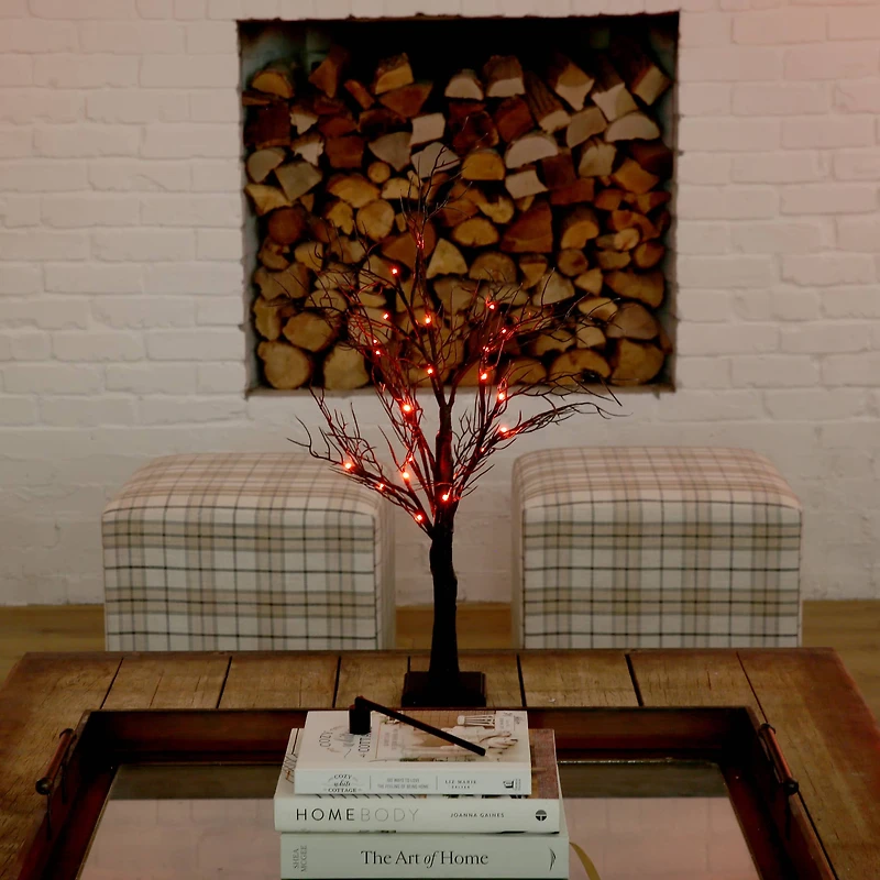 2ft. Pre-Lit LED Deluxe Black Twig Artificial Halloween Tree