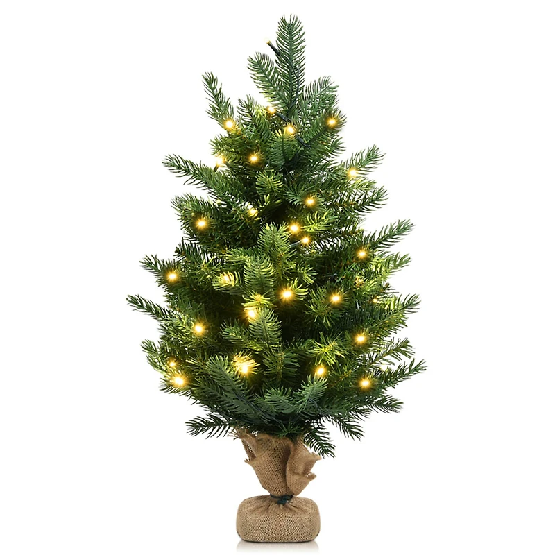 Costway 2ft. Pre‑Lit Tabletop Fir Artificial Christmas Tree with Timer LED Lights
