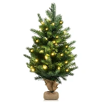 Costway 2ft. Pre‑Lit Tabletop Fir Artificial Christmas Tree with Timer LED Lights
