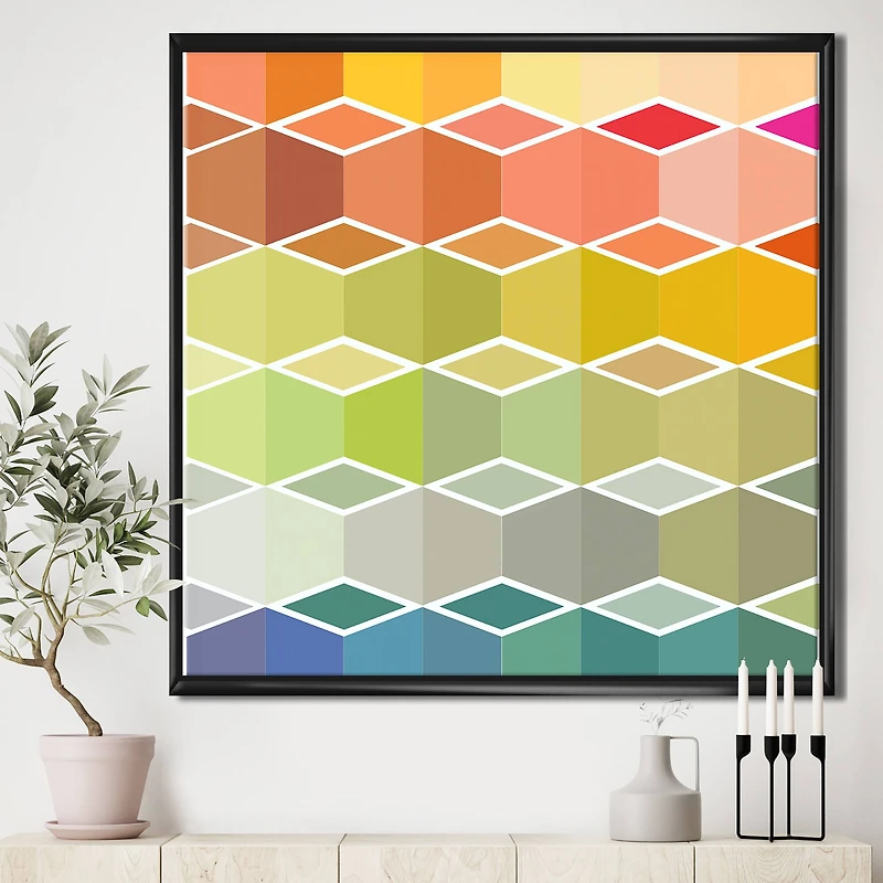 Designart - Flanneur (Square) - Mid-Century Modern Framed Canvas Wall Art