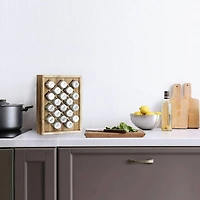 Freestanding Countertop Spice Shelf Holder with 20 Glass Jars