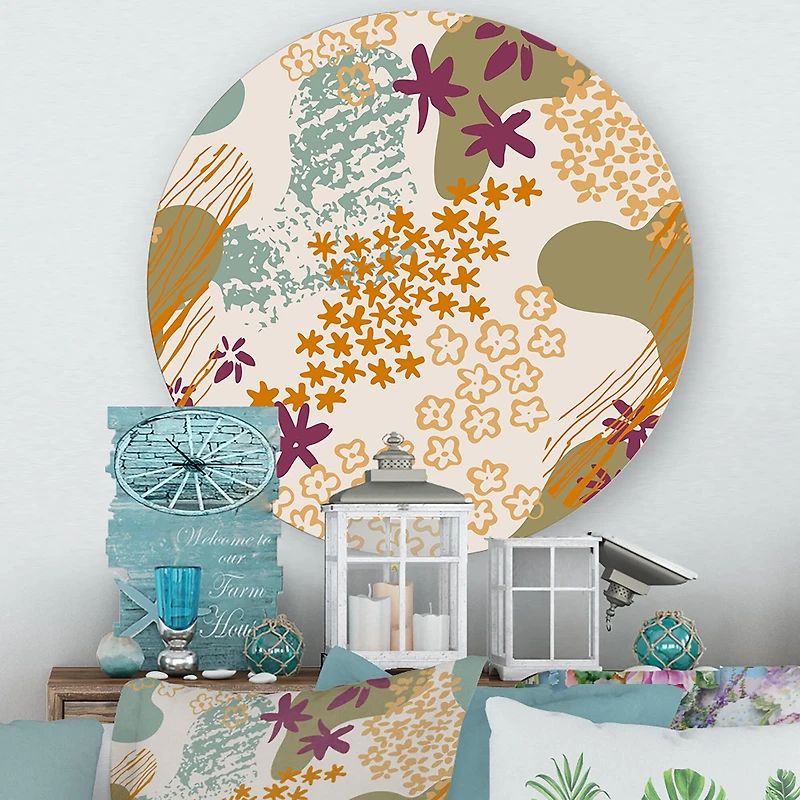 Designart - Flowers Silhouettes and Fluid Shapes