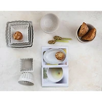 Hello Honey® Matte White Square Stoneware Scalloped Edge Serving Dish Set