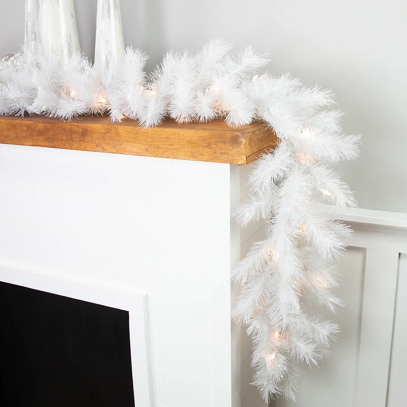 9ft. Warm White LED Artificial Christmas Alaskan Pine Garland