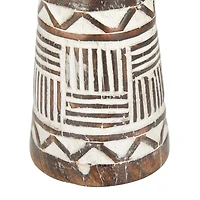 Brown Eclectic Candle Holder Set