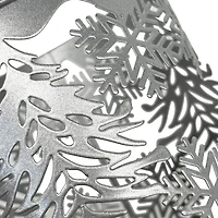 4.25" Silver Metal Trees & Snowflakes Candle Holder by Ashland®