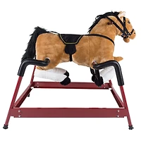 Toy Time Brown Plush Spring Rocking Horse Ride-On