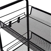 Honey Can Do Black 4-Tier Metal Rolling Cart with Trays