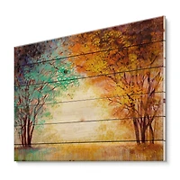 Designart - Alley Through The Park In Autumn Sunset