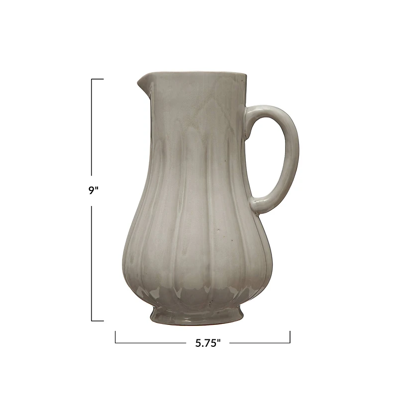 Hello Honey® 62oz. Reactive Glaze Stoneware Fluted Pitcher