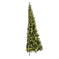 7.5ft. Pre-Lit Chapel Pine Artificial Christmas Half Tree, Warm White Dura-Lit® LED Lights